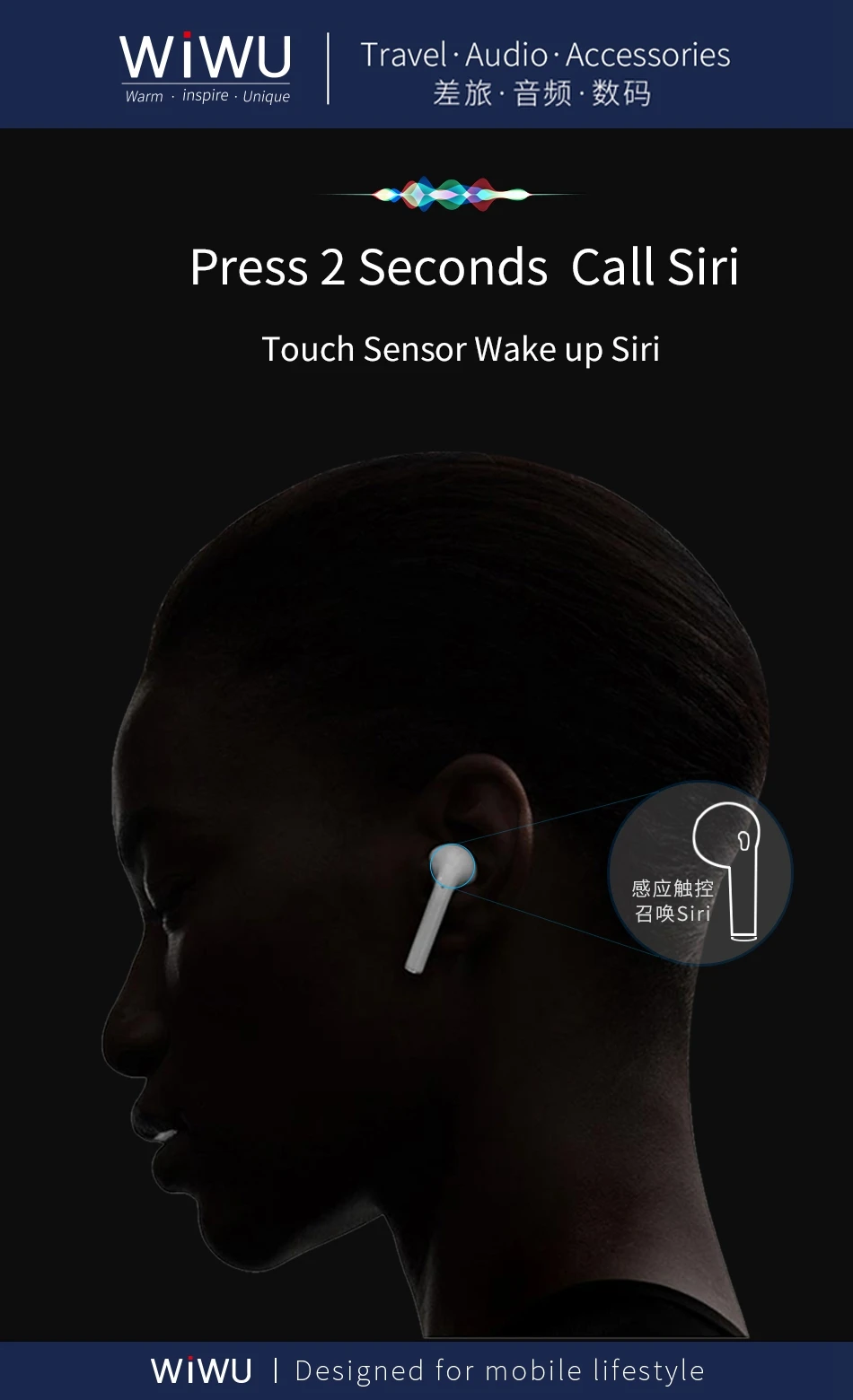 WiWU 2019 Newest Original i10000 TWS True Wireless Stereo 5.0 Blue tooth Earphone i300 i500 TWS Mini Stereo Wireless Earbuds - ANKUX.COM