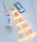 花火妖精ストリングライト、バッテリ駆動防水調光対応妖精装飾ライトリモコン、 120 LED スターバースト
