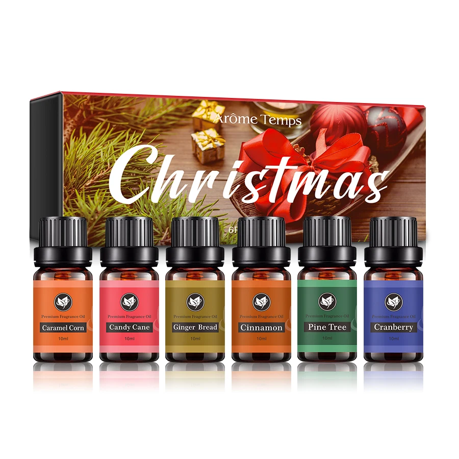 Custom Private Label 100% Pure Aromatherapy Diffuser Essential Oil 6 pcs Christmas Essential Oil Gift Set
Custom Private Label 100% Pure Aromatherapy Diffuser Essential Oil 6 pcs Christmas Essential Oil Gift Set