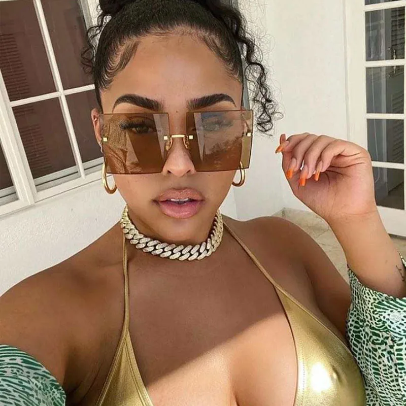 New fashion famous brand designer big square metal rimless trendy oversized women shades sun glasses sunglasses 2021, Mix color or custom colors
New fashion famous brand designer big square metal rimless trendy oversized women shades sun glasses sunglasses 2021, Mix color or custom colors