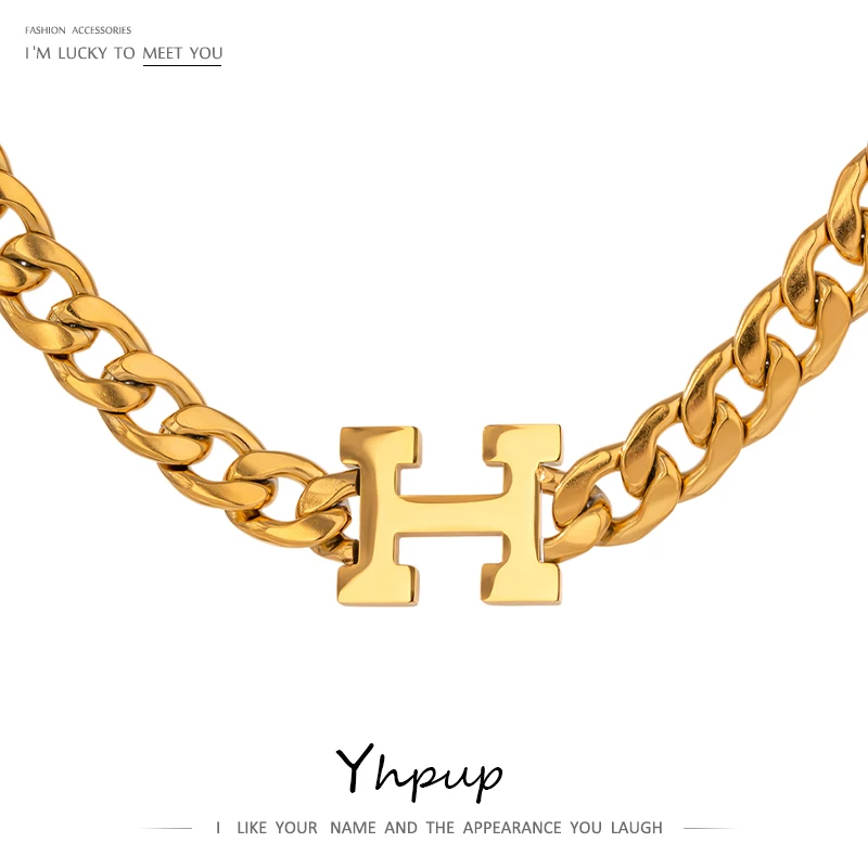 Yhpup Trendy Statement Heavy Metal Necklace Choker Collar Necklace Stainless Steel Plated Real Gold Chain Jewelry H Necklace, Gold color
Yhpup Trendy Statement Heavy Metal Necklace Choker Collar Necklace Stainless Steel Plated Real Gold Chain Jewelry H Necklace, Gold color
