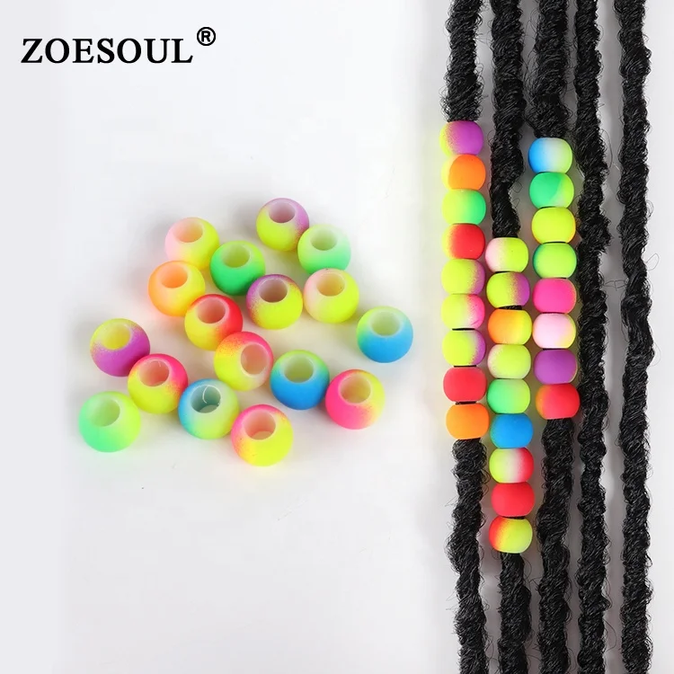 

Zoesoul  Colorful Plastic Kid Hair Beads Dreadlock For Hair Braid Accessories, 2 tone color, as picture shows