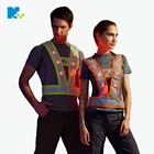 OEM/ODM Portable and breathable Adjustable Reflective Strap LED Flashing reflective Vest Safety Traffic Clothing