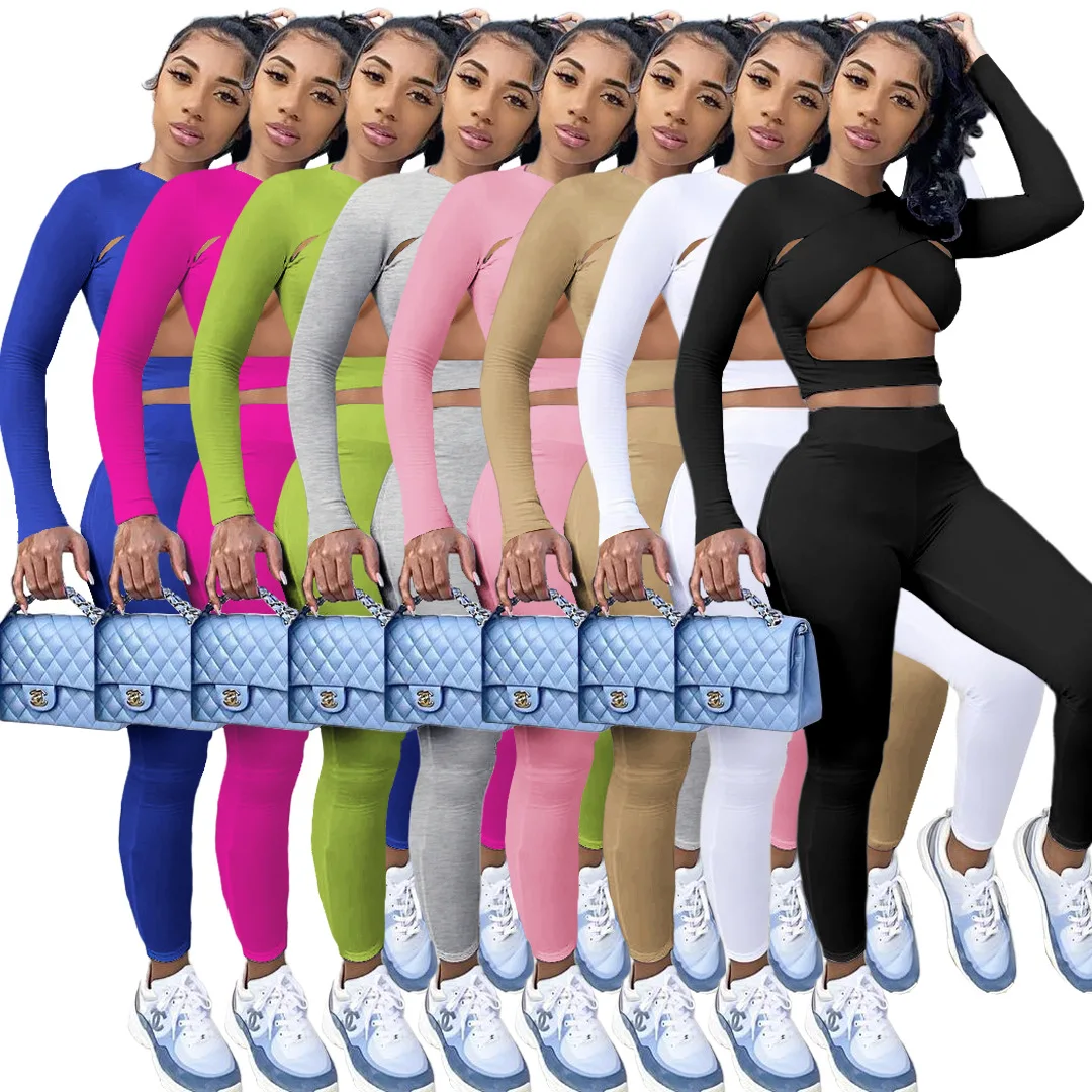 Wholesale Fashion Ladies Fashion Top and Pants Pure Color tracksuit trendy sets for women, Picture color
Wholesale Fashion Ladies Fashion Top and Pants Pure Color tracksuit trendy sets for women, Picture color
