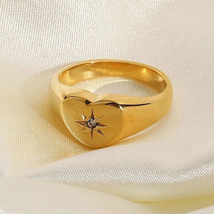 Stainless Steel Non Tarnish 18K Gold Plated Star Starburst Diamond Heart Ring Chunky Gold Rings
Stainless Steel Non Tarnish 18K Gold Plated Star Starburst Diamond Heart Ring Chunky Gold Rings