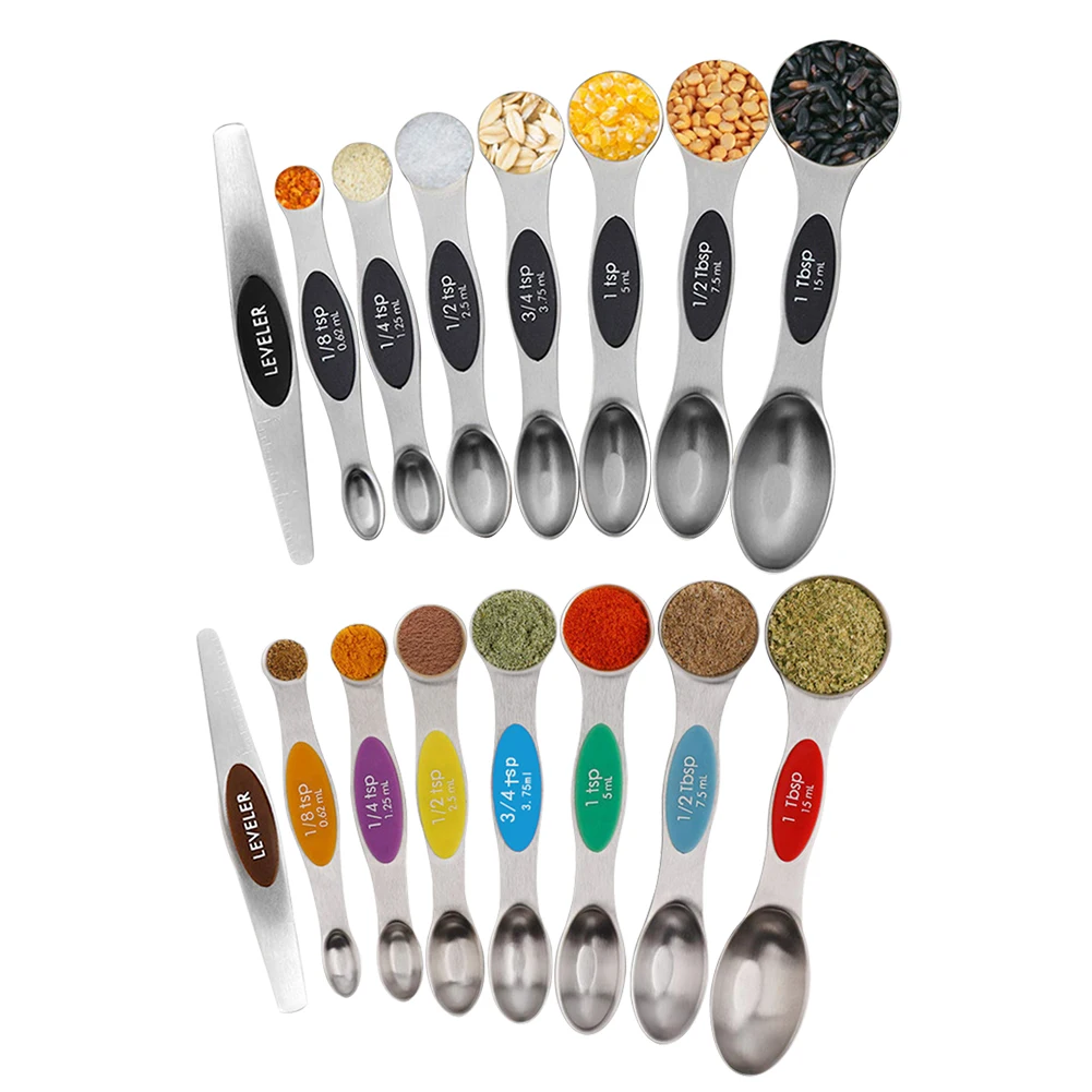 8Pcs Stainless Steel Measuring Spoon Magnetic Double Heads Measuring Spoons Measuring Cups and Spoons Scoop Kitchen Accessory
8Pcs Stainless Steel Measuring Spoon Magnetic Double Heads Measuring Spoons Measuring Cups and Spoons Scoop Kitchen Accessory