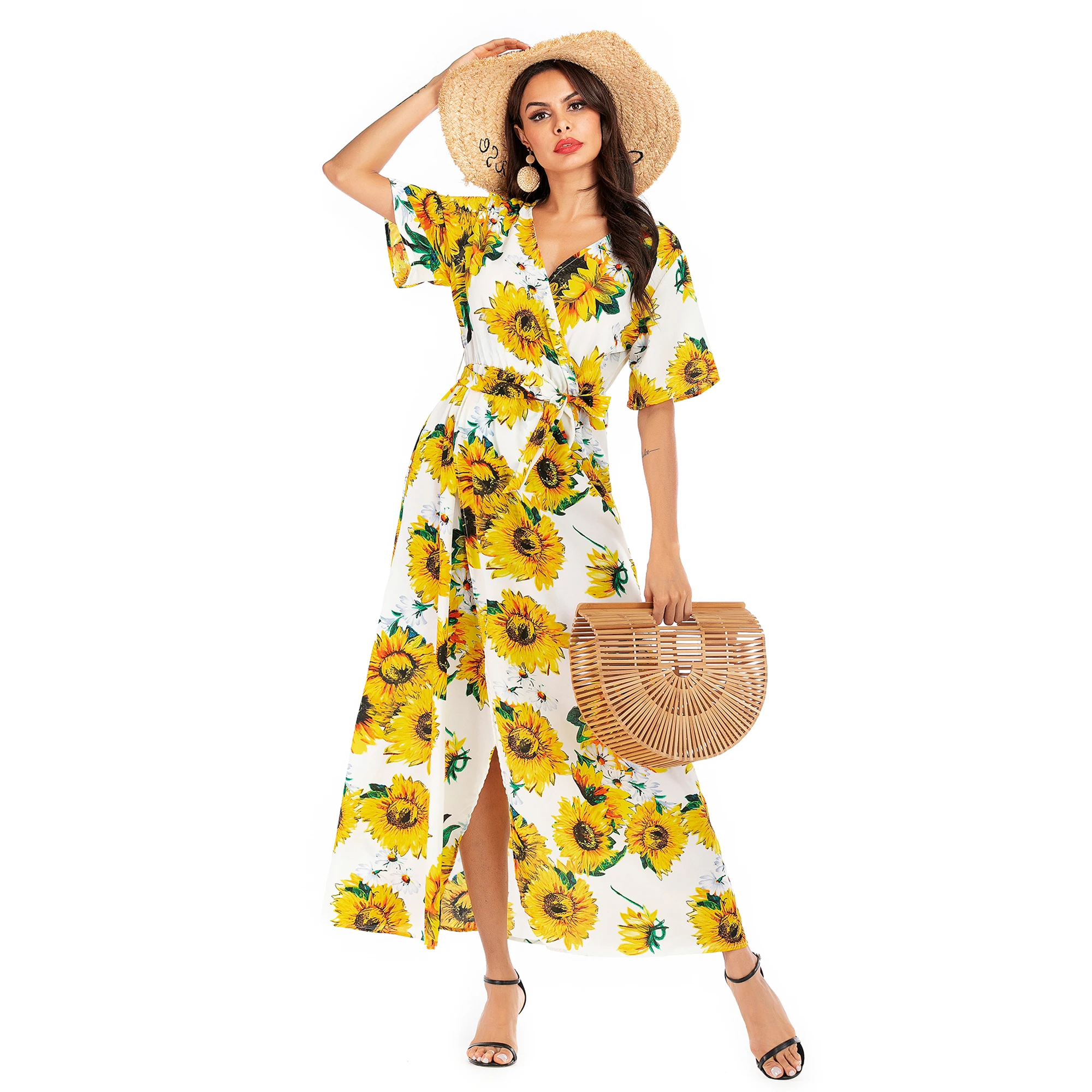 New Design Short Sleeve Casual Summer Floral Dress, Elegant Maxi Dress Bohemian Women Dress
New Design Short Sleeve Casual Summer Floral Dress, Elegant Maxi Dress Bohemian Women Dress