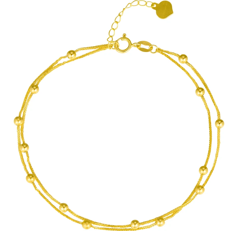 Au750 18k Solid Gold Bracelet Anklet with 2.5mm gold beads for women girls Mom length 15cm+3cm Hot sale
Au750 18k Solid Gold Bracelet Anklet with 2.5mm gold beads for women girls Mom length 15cm+3cm Hot sale
