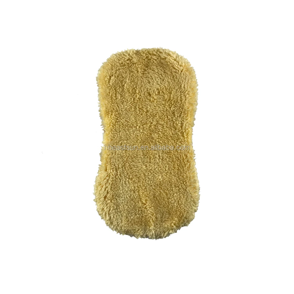 soft coral fleece two side sponge for car cleaning