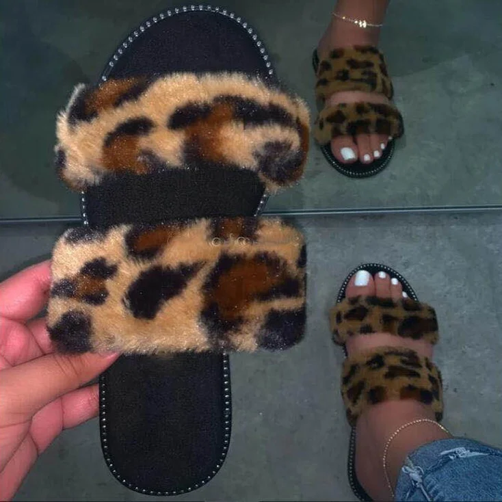 Yiwu Factory wholesale rubber slides ladies faux fur slippers women leopard print soft fur slippers slides sandals, 3 color options
Yiwu Factory wholesale rubber slides ladies faux fur slippers women leopard print soft fur slippers slides sandals, 3 color options