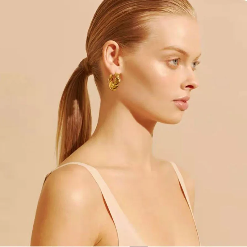 New arrival circle shape 18k gold plated rope geometric earrings stainless steel for woman, Rose gold,gold,silver
New arrival circle shape 18k gold plated rope geometric earrings stainless steel for woman, Rose gold,gold,silver