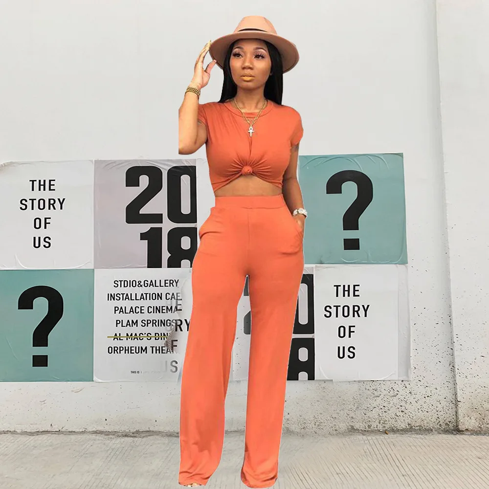 9S4U hot summer fashion women's wear High waist Wide leg pants suit casual sport 2 piece set, Customized color
9S4U hot summer fashion women's wear High waist Wide leg pants suit casual sport 2 piece set, Customized color