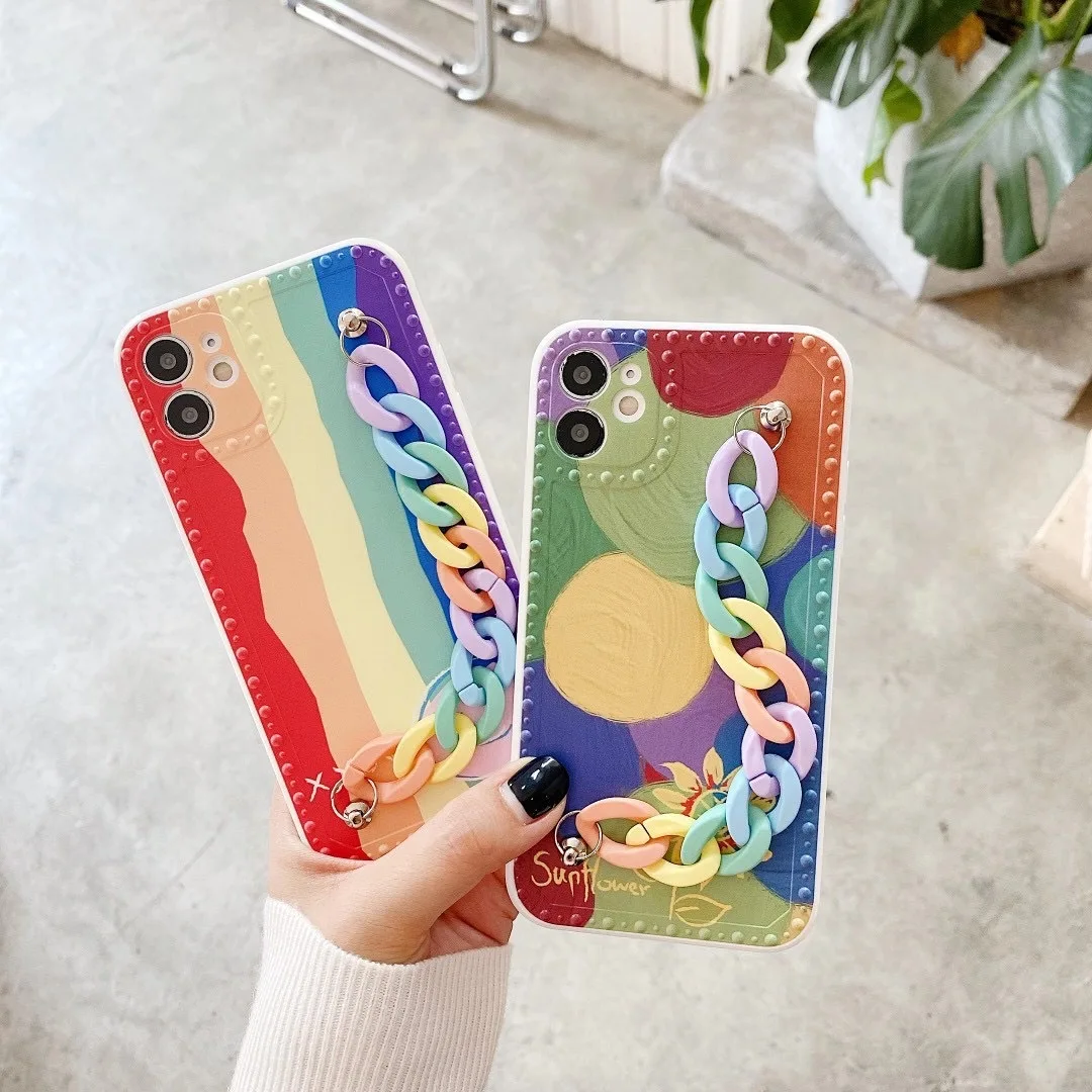 Rainbow sunflower with Same chain for iphone 12 silicone case for iphone11 pro MAX XR 6S 7 8 Plus
Rainbow sunflower with Same chain for iphone 12 silicone case for iphone11 pro MAX XR 6S 7 8 Plus