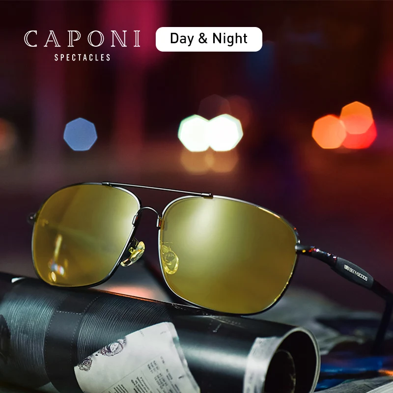CAPONI High-end Fashion CE Rapid Discoloration Sunglasses Polarized Night Vision Photochromic Sun Glasses Flexible Alloy Frame 
CAPONI High-end Fashion CE Rapid Discoloration Sunglasses Polarized Night Vision Photochromic Sun Glasses Flexible Alloy Frame