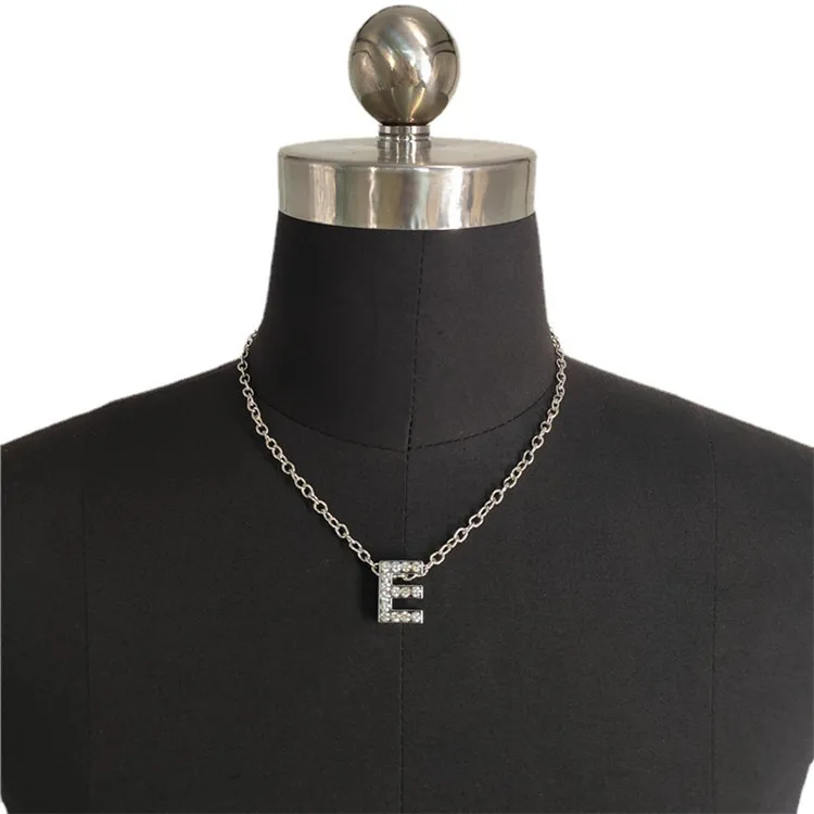 European and American necklace bright diamond rhinestones 26 English letters pendant necklace, Picture shows
European and American necklace bright diamond rhinestones 26 English letters pendant necklace, Picture shows