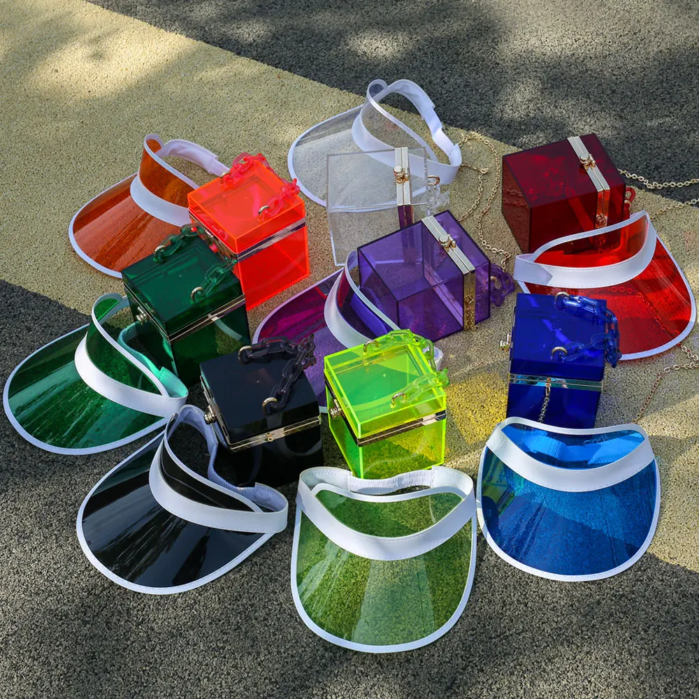 New Style Acrylic PVC Box Bags Transparent Visor And Jelly Purse Set Women Clear Purses and Handbags, As pic show
New Style Acrylic PVC Box Bags Transparent Visor And Jelly Purse Set Women Clear Purses and Handbags, As pic show