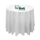 top selling fabric decorated custom cloth printed white round table cover