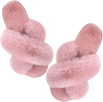Women Warm Faux Fur Pink Fluffy Winter Plush Fuzzy Cross Band Home Slippers, As picture or custom color
Women Warm Faux Fur Pink Fluffy Winter Plush Fuzzy Cross Band Home Slippers, As picture or custom color
