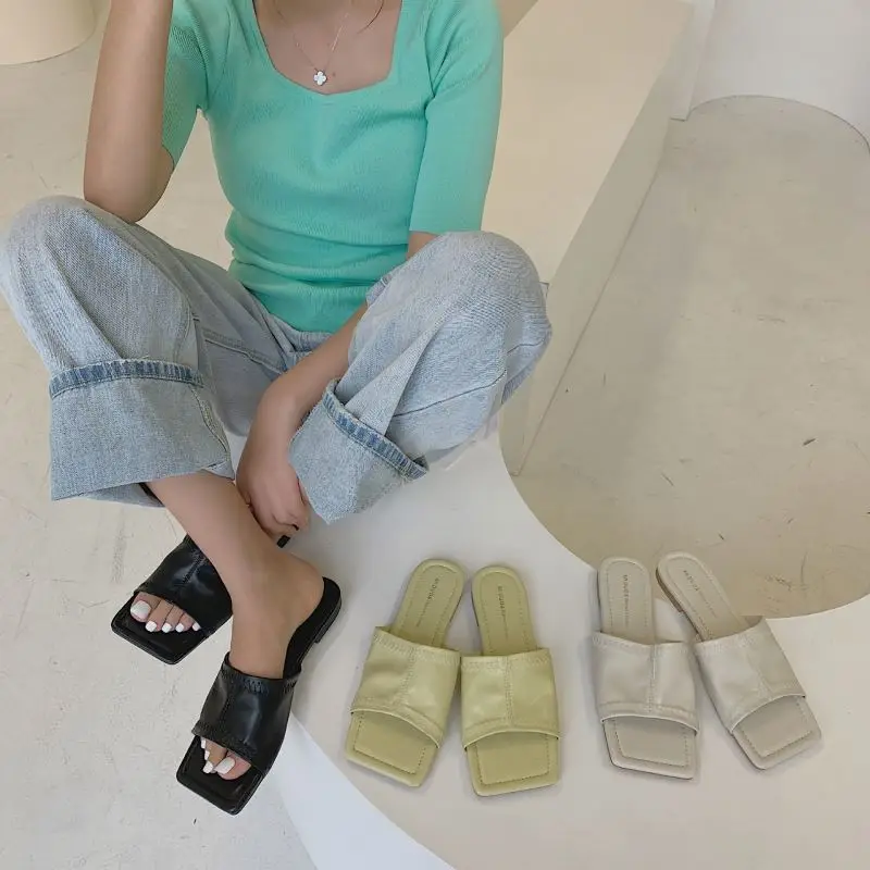 2021 new arrival luxury square toe flat casual slippers flat PU fashion outdoor rome slides&slippers women shoes, Three colors or customized
2021 new arrival luxury square toe flat casual slippers flat PU fashion outdoor rome slides&slippers women shoes, Three colors or customized