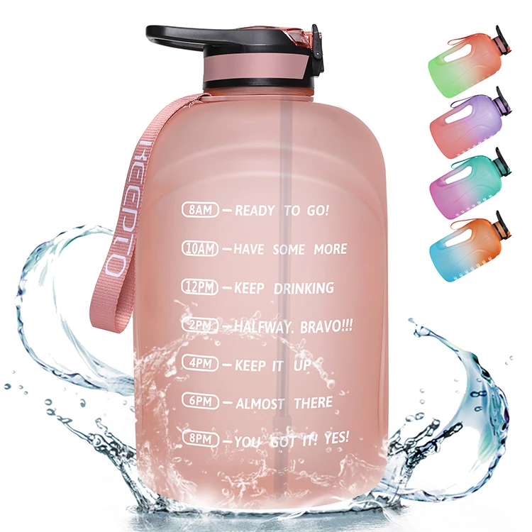 Wholesale Custom Logo One Gallon Large BPA Free Time Marker Fitness sports motivational water bottle with Straw, Customized color
Wholesale Custom Logo One Gallon Large BPA Free Time Marker Fitness sports motivational water bottle with Straw, Customized color