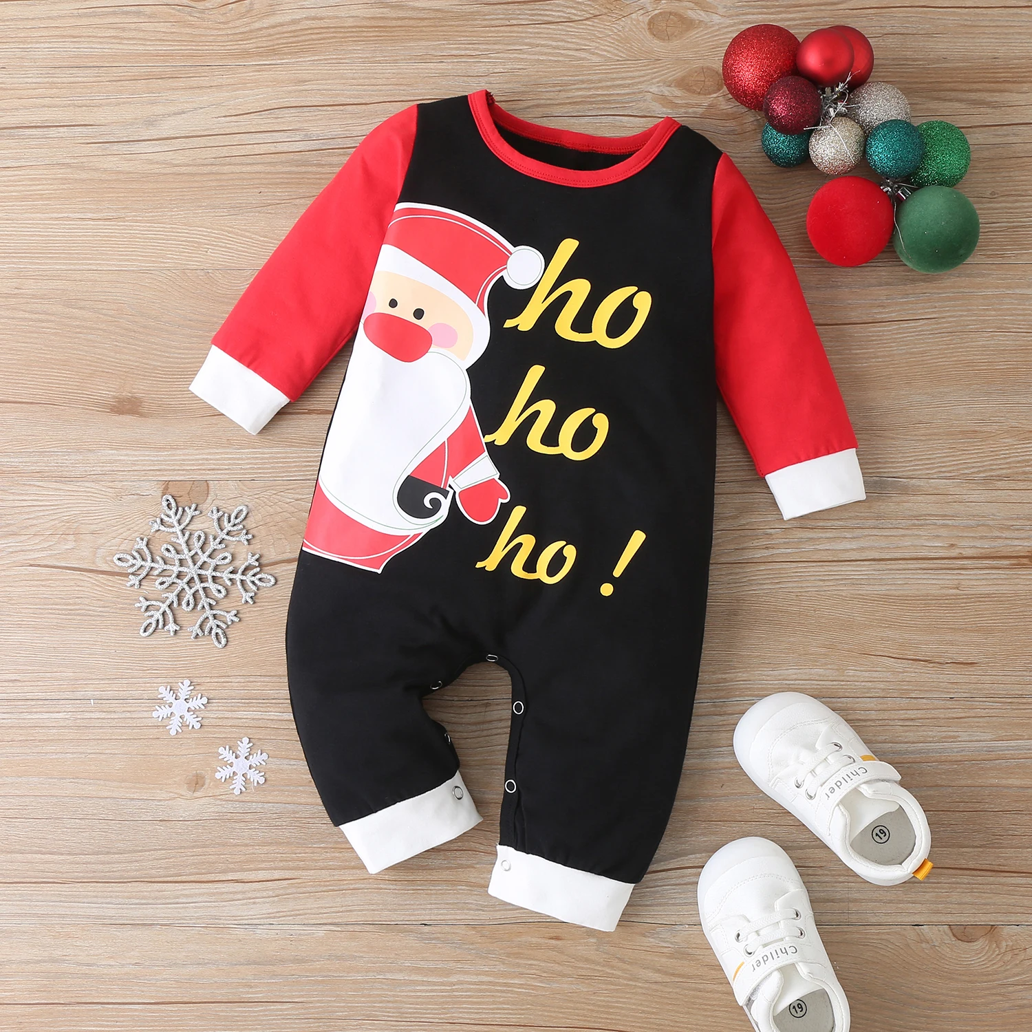 Christmas Santa Claus Printed Black Patchwork Knitted Cotton Festival Newborn Baby Romper Christmas Baby Clothes
Christmas Santa Claus Printed Black Patchwork Knitted Cotton Festival Newborn Baby Romper Christmas Baby Clothes