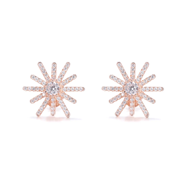 Gold Plated 925 Sterling Silver Women Jewelry Bling Bling Mini Stud Earrings Clear CZ Stone Snowflake Exquisite Earrings
Gold Plated 925 Sterling Silver Women Jewelry Bling Bling Mini Stud Earrings Clear CZ Stone Snowflake Exquisite Earrings