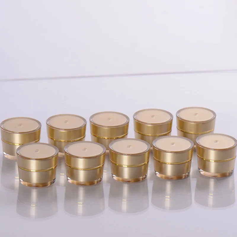Acrylic cream jar for 5g golden thicken body with lid with eye cream products container for customization
Acrylic cream jar for 5g golden thicken body with lid with eye cream products container for customization
