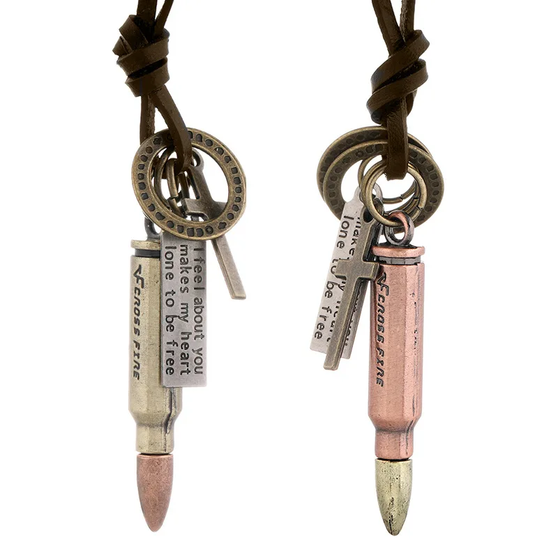 Bullet Cross Pendant Necklace String Leather Chain Necklace For Women Men Fashion Jewelry Gift
Bullet Cross Pendant Necklace String Leather Chain Necklace For Women Men Fashion Jewelry Gift