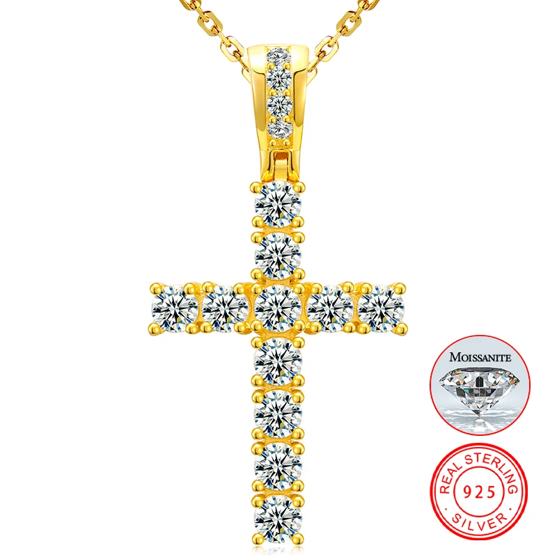 Dropshipping Fine Jewelry Fashion Gold Plated 925 Sterling Silver VVS Moissanite Diamond Cross Pendant Necklace For Men Women, White gold/gold
Dropshipping Fine Jewelry Fashion Gold Plated 925 Sterling Silver VVS Moissanite Diamond Cross Pendant Necklace For Men Women, White gold/gold