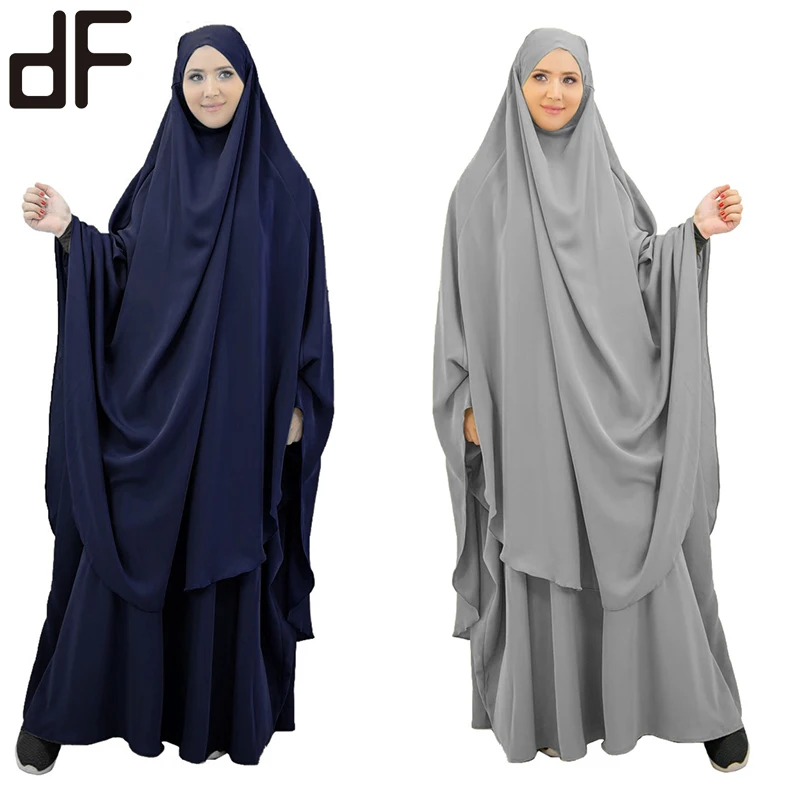 

islamic clothing dubai abaya nida muslim women long dress jilbab kaftan arab prayer clothes set indonesia mukena telekung, Pink,purple,red,navy,green,grey,black,dark brown