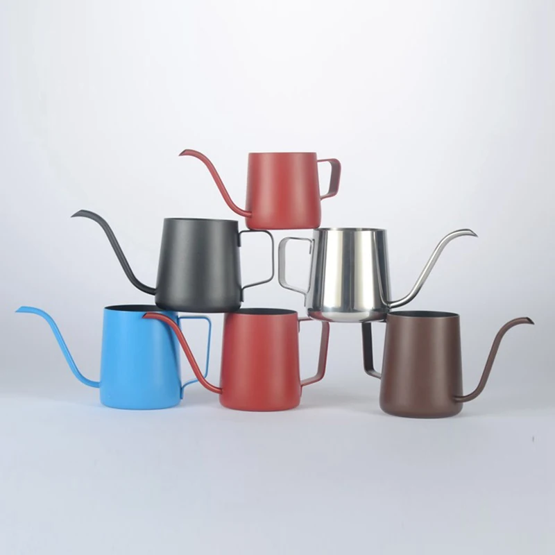 High quality Stainless steel Gooseneck Kettle for Coffee 250/350ml, Silver/blue/red/black/brown
High quality Stainless steel Gooseneck Kettle for Coffee 250/350ml, Silver/blue/red/black/brown