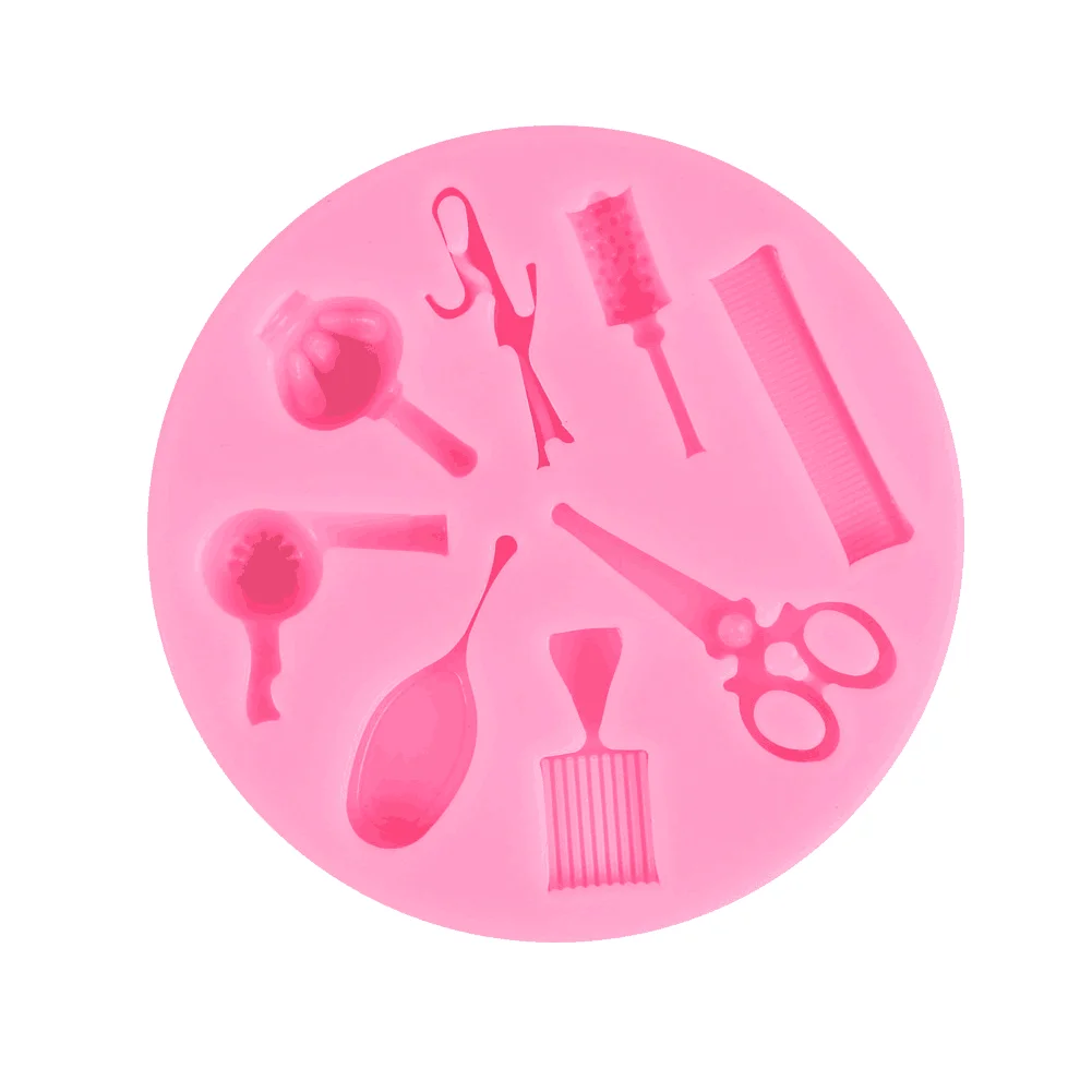 DIY mold scissors comb hair dryer haircut tool silicone mold fondant cake decoration mold, Pink
DIY mold scissors comb hair dryer haircut tool silicone mold fondant cake decoration mold, Pink