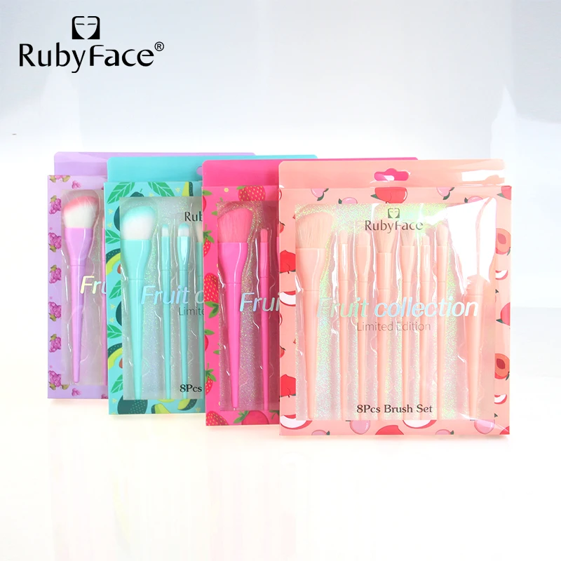 Wholesale New arrive stock RubyFace Cosmetic tools friut 8pcs professional makeup Brush set
Wholesale New arrive stock RubyFace Cosmetic tools friut 8pcs professional makeup Brush set