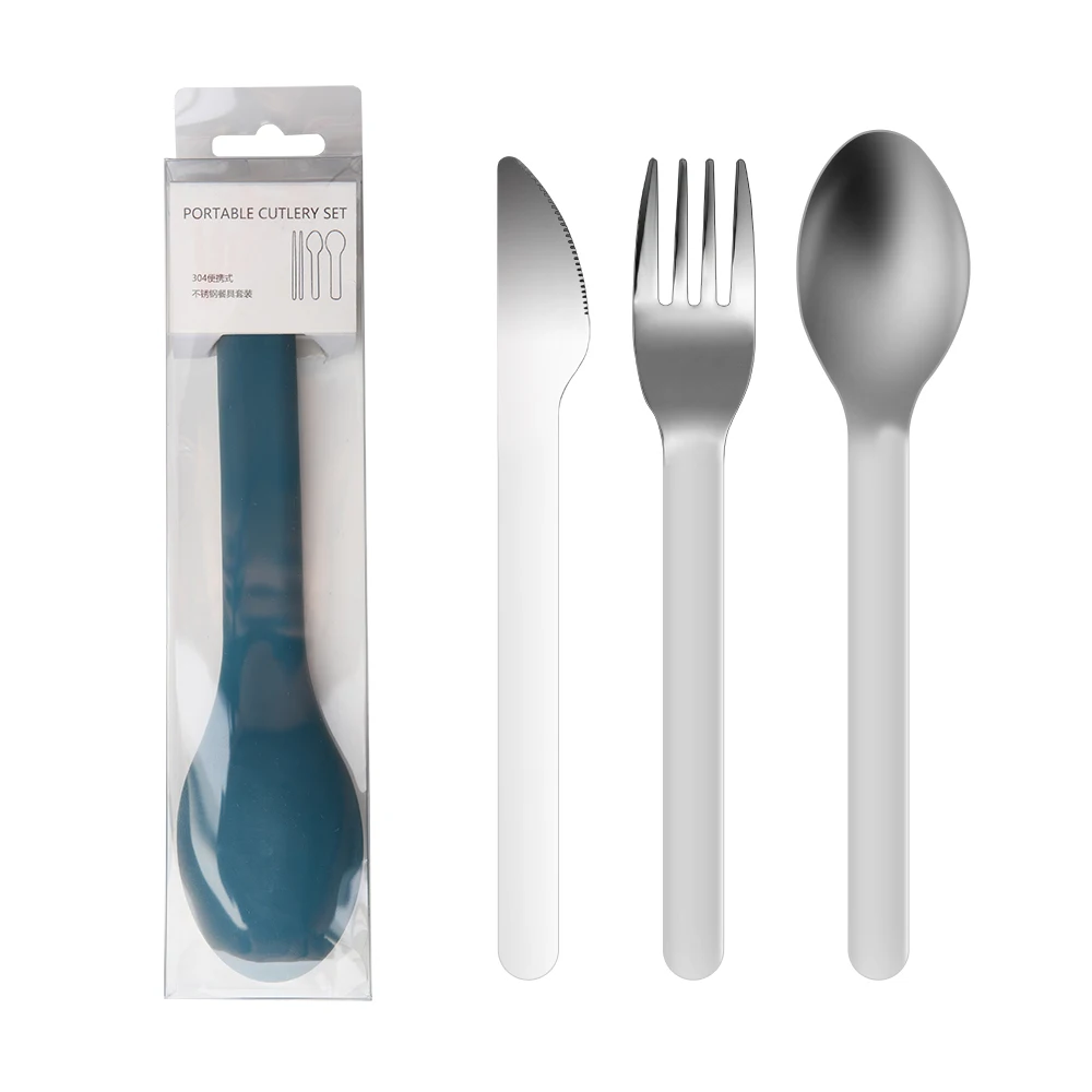 stainless steel 18/8 portable cutlery 3 pcs mini spoon knife and fork for kids with silicone case, Rose gold
stainless steel 18/8 portable cutlery 3 pcs mini spoon knife and fork for kids with silicone case, Rose gold