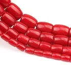 Stone High Quality Natural Stone Red Coral Beads Loose Drum Shape Coral Beads For DIY Bracelet Necklace