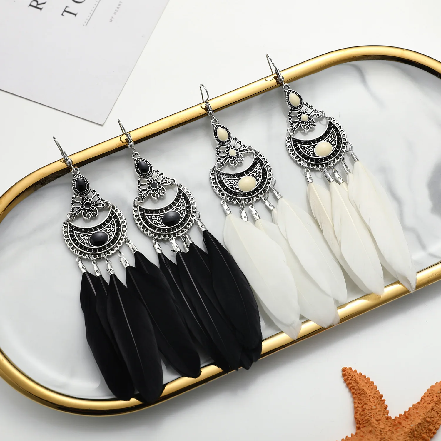 Bohemian Feather Tassel Silver Ethnic Retro Boho Gypsy Dangle Earring Bead Women Teen Girls, Gold, silver
Bohemian Feather Tassel Silver Ethnic Retro Boho Gypsy Dangle Earring Bead Women Teen Girls, Gold, silver