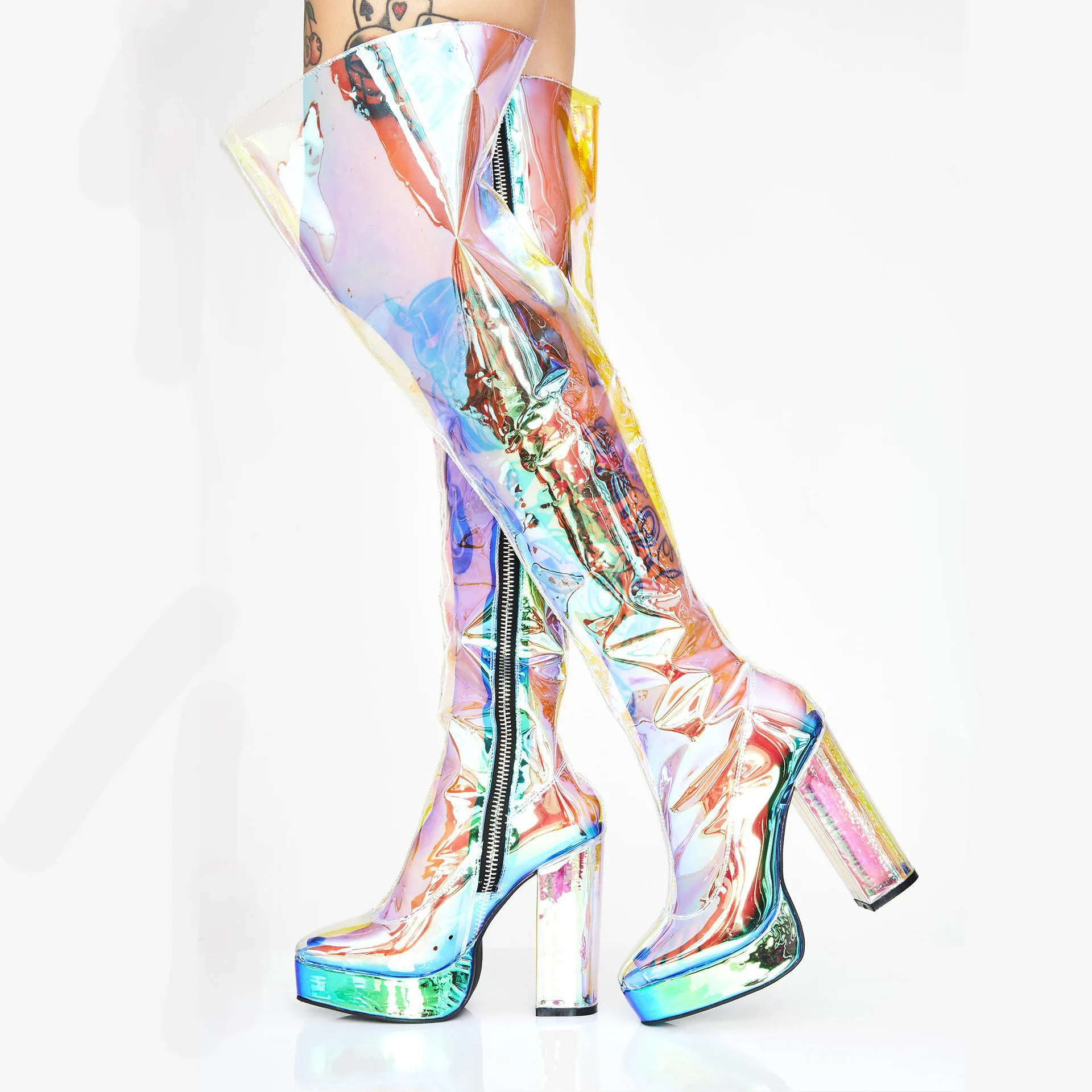 High Fashion Transparent Chunky Sexy Women Thigh High Over The Knee Boots
High Fashion Transparent Chunky Sexy Women Thigh High Over The Knee Boots