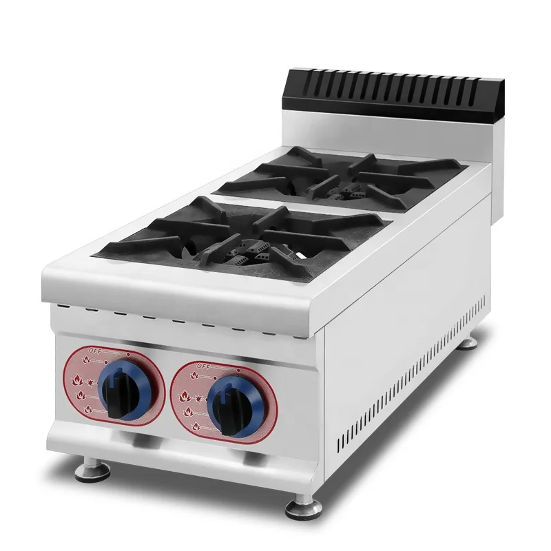 Hot Sale 2 Burners Table Top Gas Stove for Commercial Kitchen Equipment