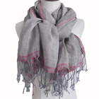 lady Large size Linen fringed scarf and shawls