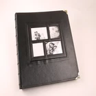 2019 custom hard PU cover photo album book with PP plastic pockets