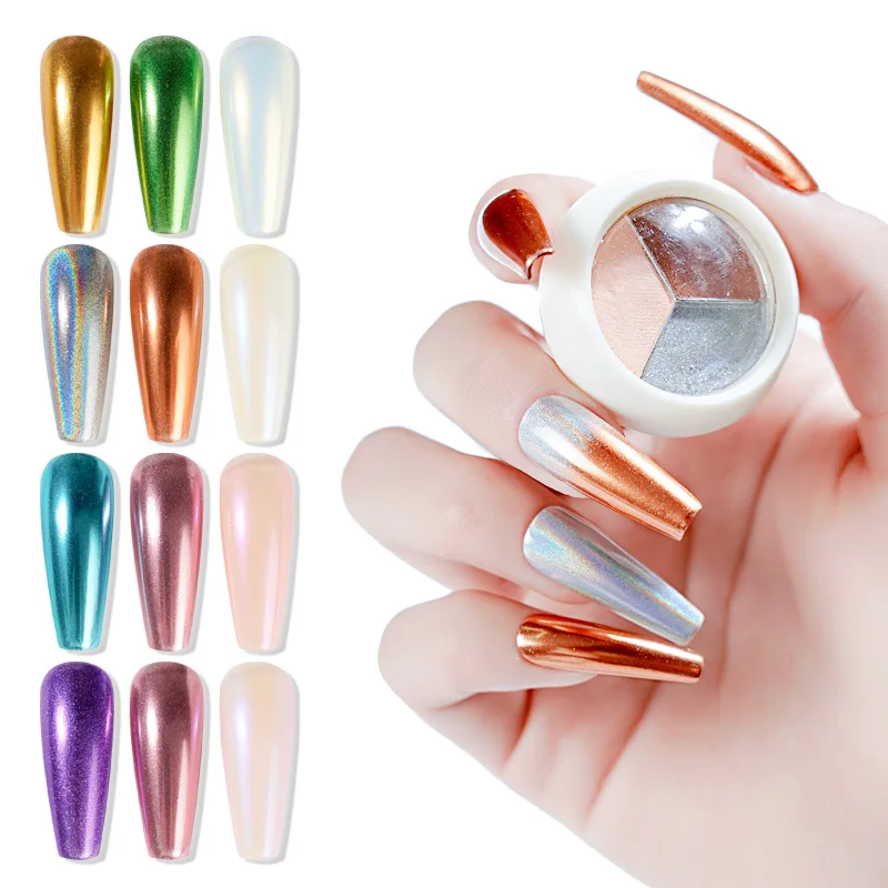 New 3 Colors Solid Nail Glitter Mirror Magic Solid Powders Dust Nail Art Chrome Pigment Mix Titanium Decoration Nail Supplies, 12 colors
New 3 Colors Solid Nail Glitter Mirror Magic Solid Powders Dust Nail Art Chrome Pigment Mix Titanium Decoration Nail Supplies, 12 colors