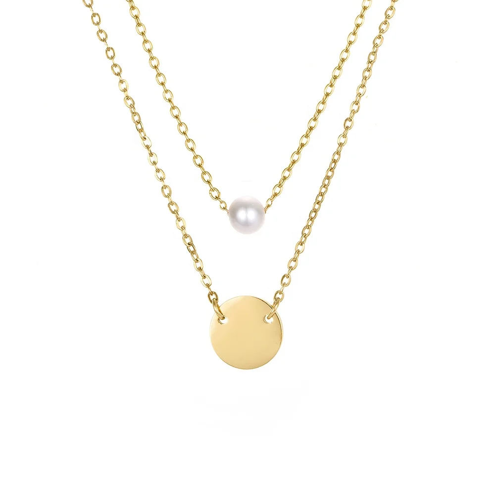 Pearl Chain Choker Jewelry Sets Pendant Coin Necklace 316l Stainless Steel 18k Gold Personalized Initial Necklace Letter Name
Pearl Chain Choker Jewelry Sets Pendant Coin Necklace 316l Stainless Steel 18k Gold Personalized Initial Necklace Letter Name