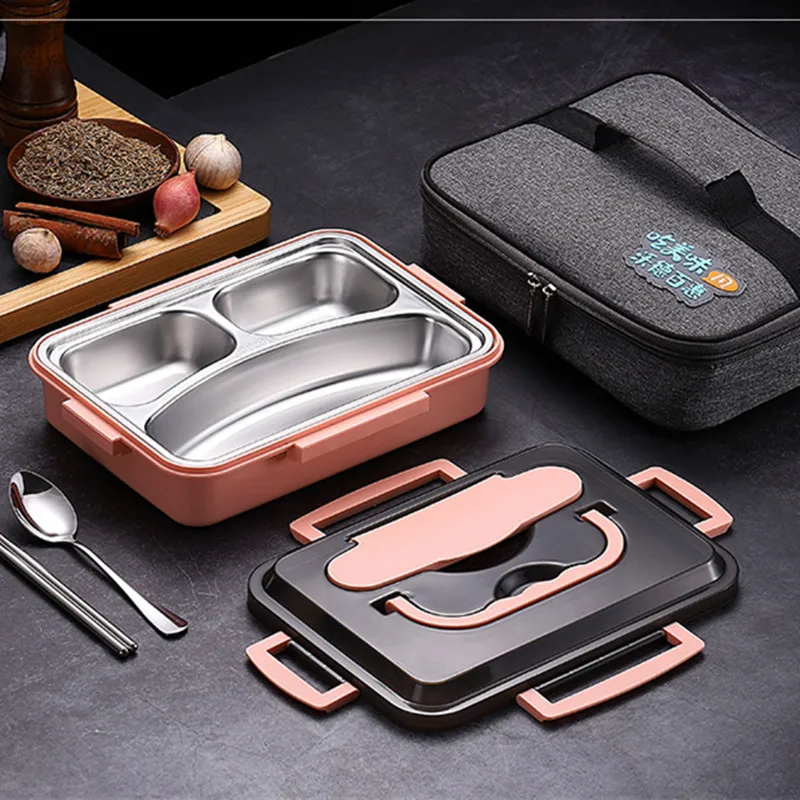 Flatware Set Free 3/4/5 Compartments Lunch Box Stainless Steel and Plastic Food Storage Container with Soup Bowl, Blue / pink / black
Flatware Set Free 3/4/5 Compartments Lunch Box Stainless Steel and Plastic Food Storage Container with Soup Bowl, Blue / pink / black