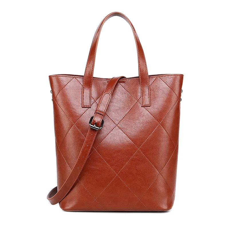 Hot Sale Oil Wax Women Handbag Rhombus Pattern Large Capacity Tote Bag PU Leather Vintage Shoulder Bag
Hot Sale Oil Wax Women Handbag Rhombus Pattern Large Capacity Tote Bag PU Leather Vintage Shoulder Bag