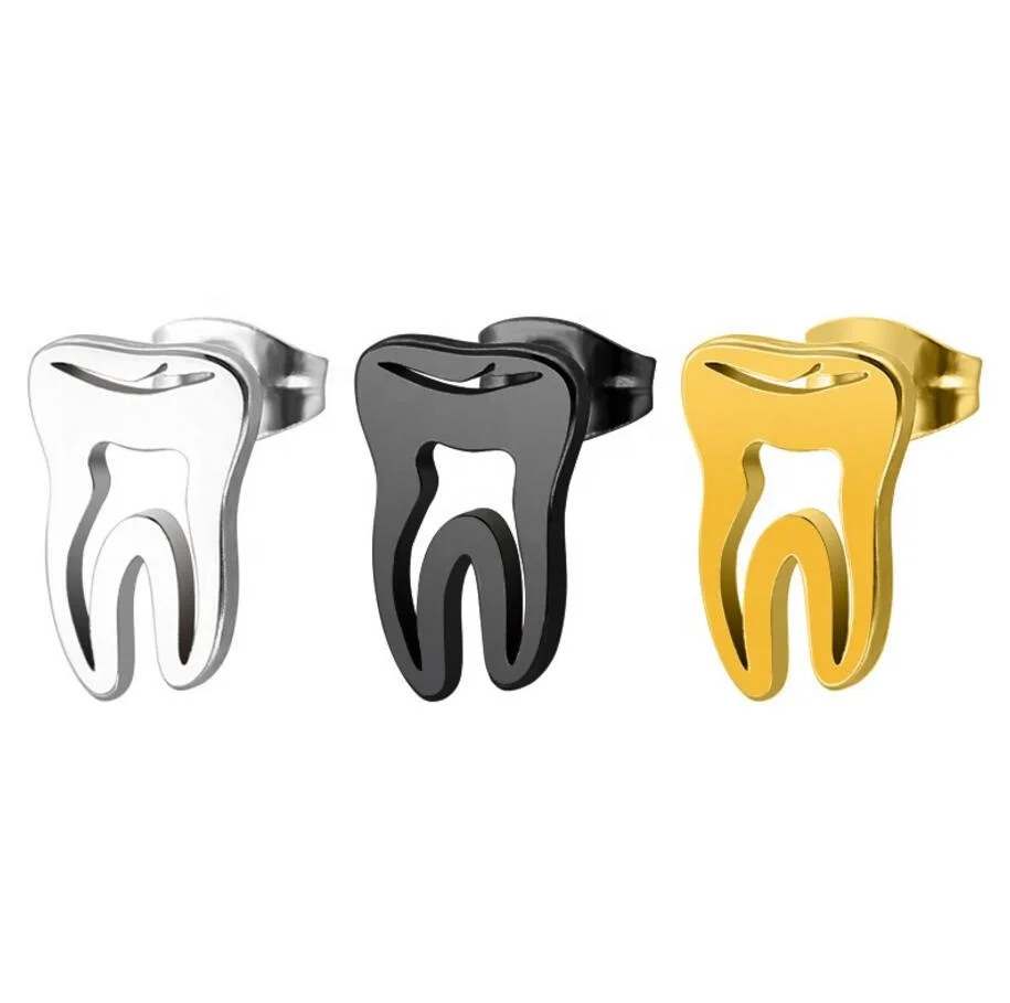 Custom Fashion statement earrings Earrings Ear Climber Gold Plated tooth Shape Stud Earrings Women Stainless Steel jewelry
Custom Fashion statement earrings Earrings Ear Climber Gold Plated tooth Shape Stud Earrings Women Stainless Steel jewelry