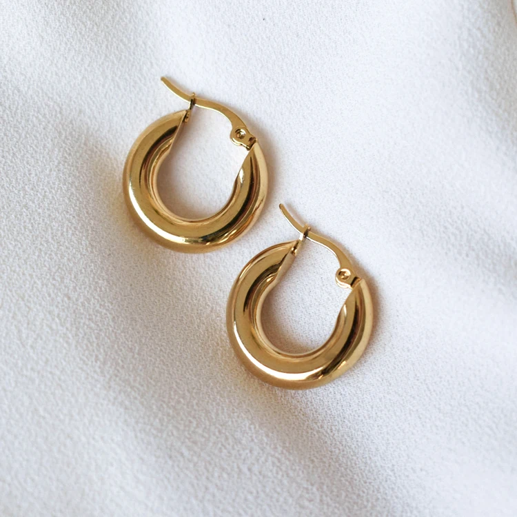 Minimalist 18K Gold Plated Stainless Steel Hypoallergenic Chunky Thick Hoop Earrings for Women Jewelry
Minimalist 18K Gold Plated Stainless Steel Hypoallergenic Chunky Thick Hoop Earrings for Women Jewelry