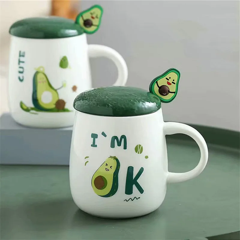 New Design Cute Avocado Water Bottle Ceramic Capmark Spoon Milk Tea Porcelain Coffee Cup, As the picture display
New Design Cute Avocado Water Bottle Ceramic Capmark Spoon Milk Tea Porcelain Coffee Cup, As the picture display