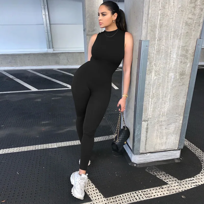European American new style women's clothing wholesale sleeveless fitness sports jumpsuit solid color skinny jumpsuit
European American new style women's clothing wholesale sleeveless fitness sports jumpsuit solid color skinny jumpsuit