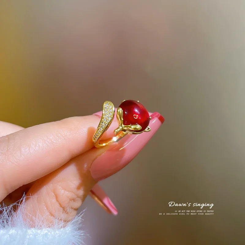 Gold Plated Cute Fox Red Crystal Rings Open Adjustable Square Sparkling Zircon Fingers Ring
Gold Plated Cute Fox Red Crystal Rings Open Adjustable Square Sparkling Zircon Fingers Ring