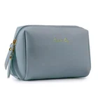 Fashion Cosmetics Bags Cosmetic Bag Gold Accent Logo Gold Stamping Vegan Leather Cosmetics Bags Makeup